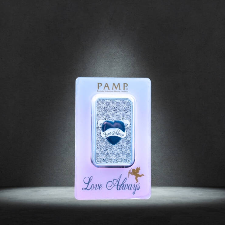 PAMP Suisse 5g Silver Bar – “Love Always” – Rose Pattern – Gift Edition