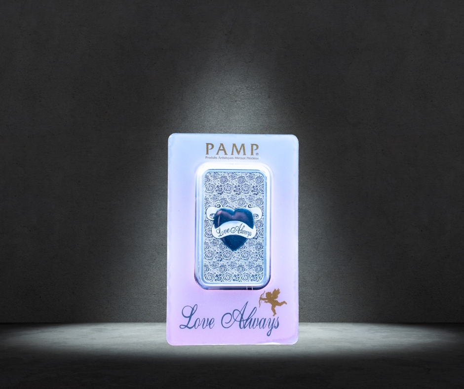 PAMP Suisse 5g Silver Bar – “Love Always” – Rose Pattern – Gift Edition