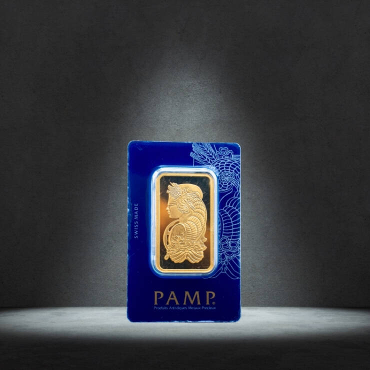 PAMP Suisse 50g Gold Bar – Lady Fortuna – Sealed in Assay Card