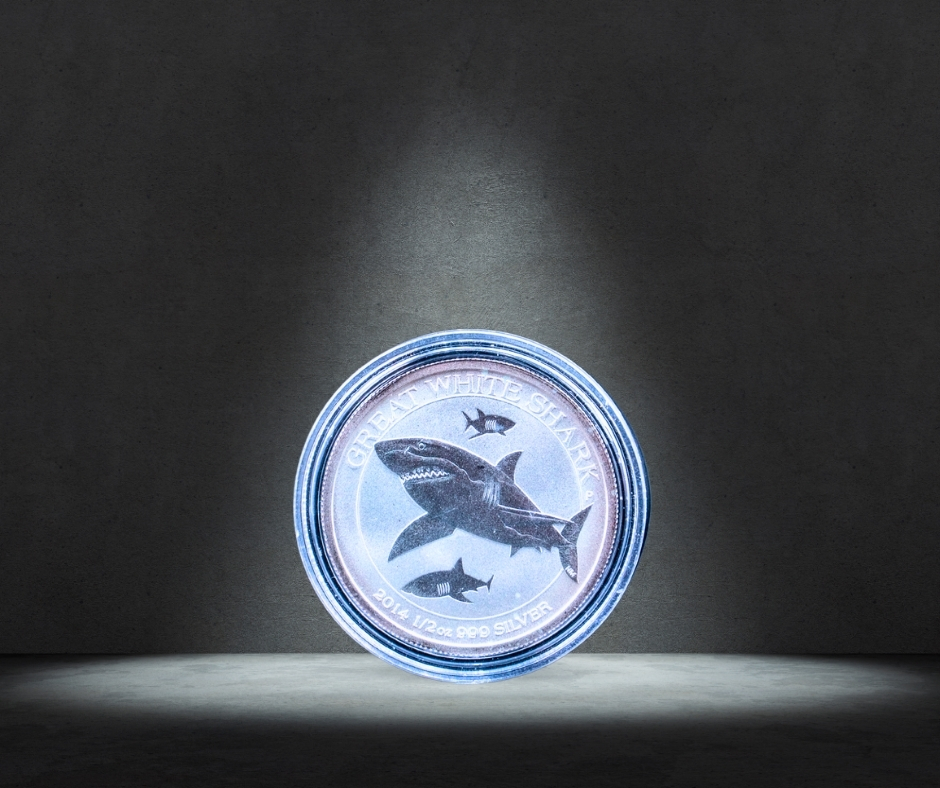 2014 Australia Great White Shark Silver Coin – 1/2 oz .999 Silver
