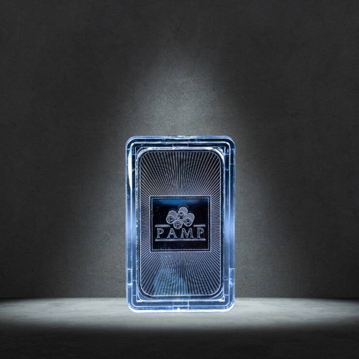 PAMP Suisse 10 oz Silver Bar – .999 Fine Silver – Logo Edition (No Assay Card)