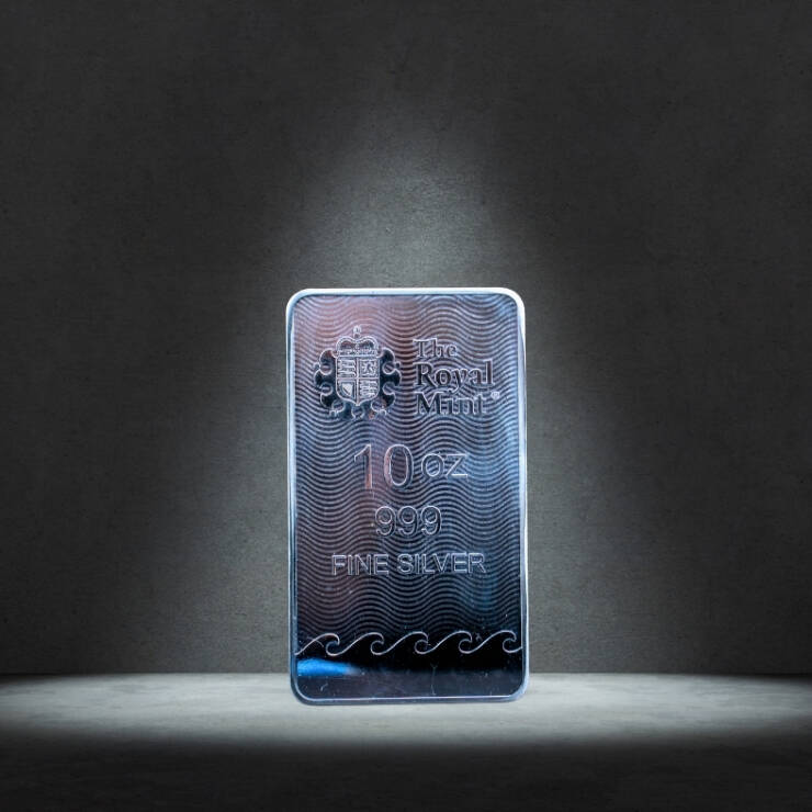 The Royal Mint 10 oz Silver Bar – Britannia Design – .999 Fine Silver